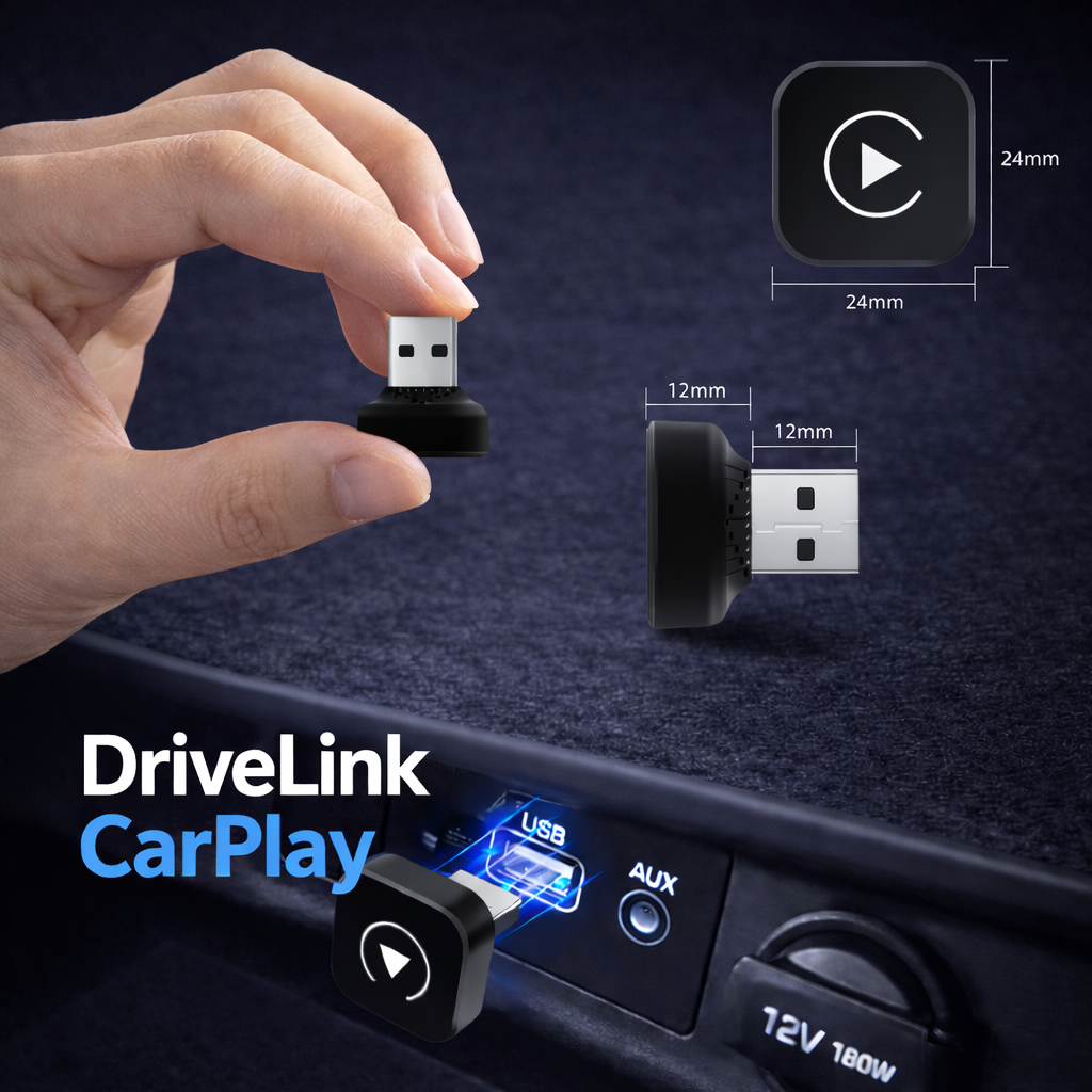 2026 DriveLink Adaptateur CarPlay / Android Auto Sans Fil - Connexion WiFi 5G Rapide - Plug and Play USB C